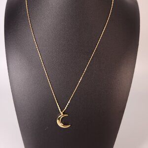 New moon pendant necklace gold plated